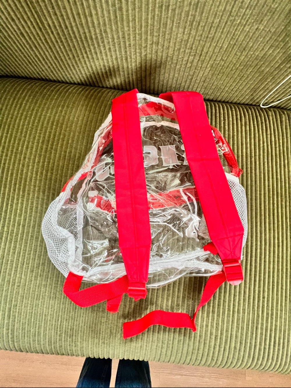 Angels Clear Red Trim Backpack - Picture 2 of 3